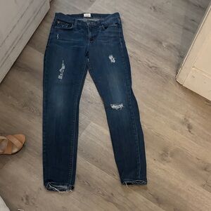 Hudson Jeans Dark Blue Distressed Skinny Jeans